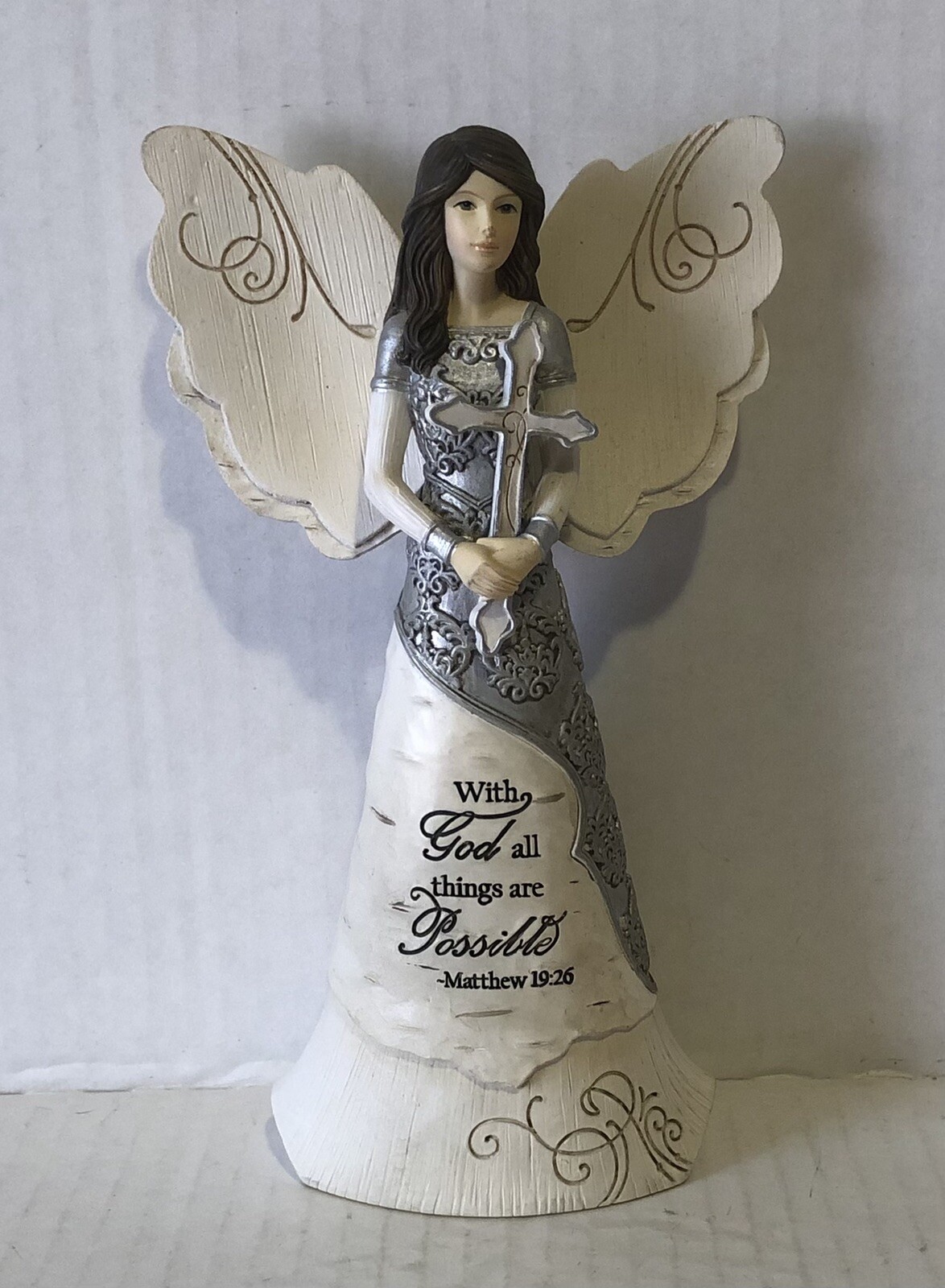 Elements Faith Angel Holding Cross Figurine by Pavilion 6-1/2-Inch all occasions