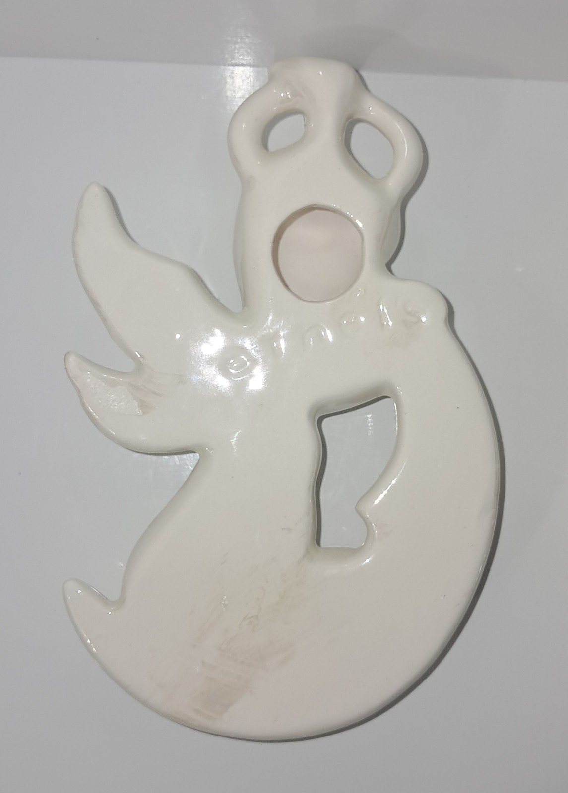 Vintage Arnels Angel Wall Hangings 2 Celestial 7’6.5″L White Ceramic 1976 USA