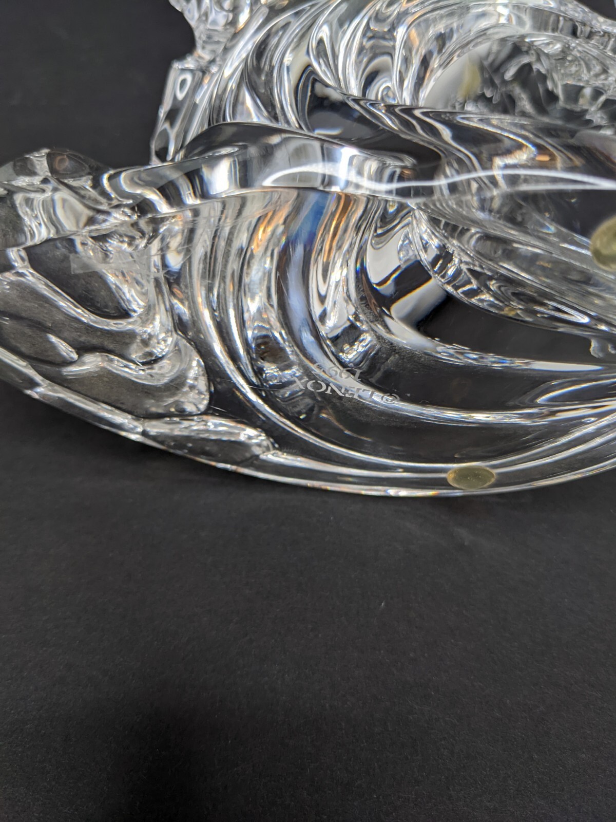 Vintage Lenox Porcelain China Dolphin on Crystal Clear Wave Figurine Statue 1995