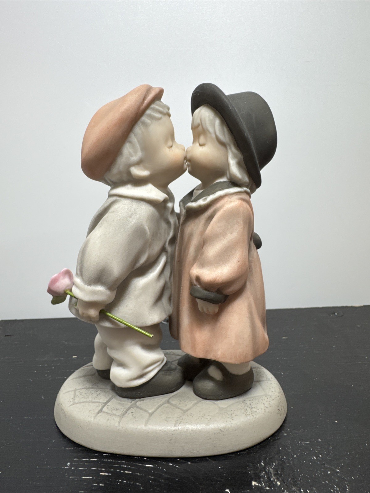 Vintage 1997 Enesco “Love Sealed With A Kiss” Porcelain Boy & Girl Figurine