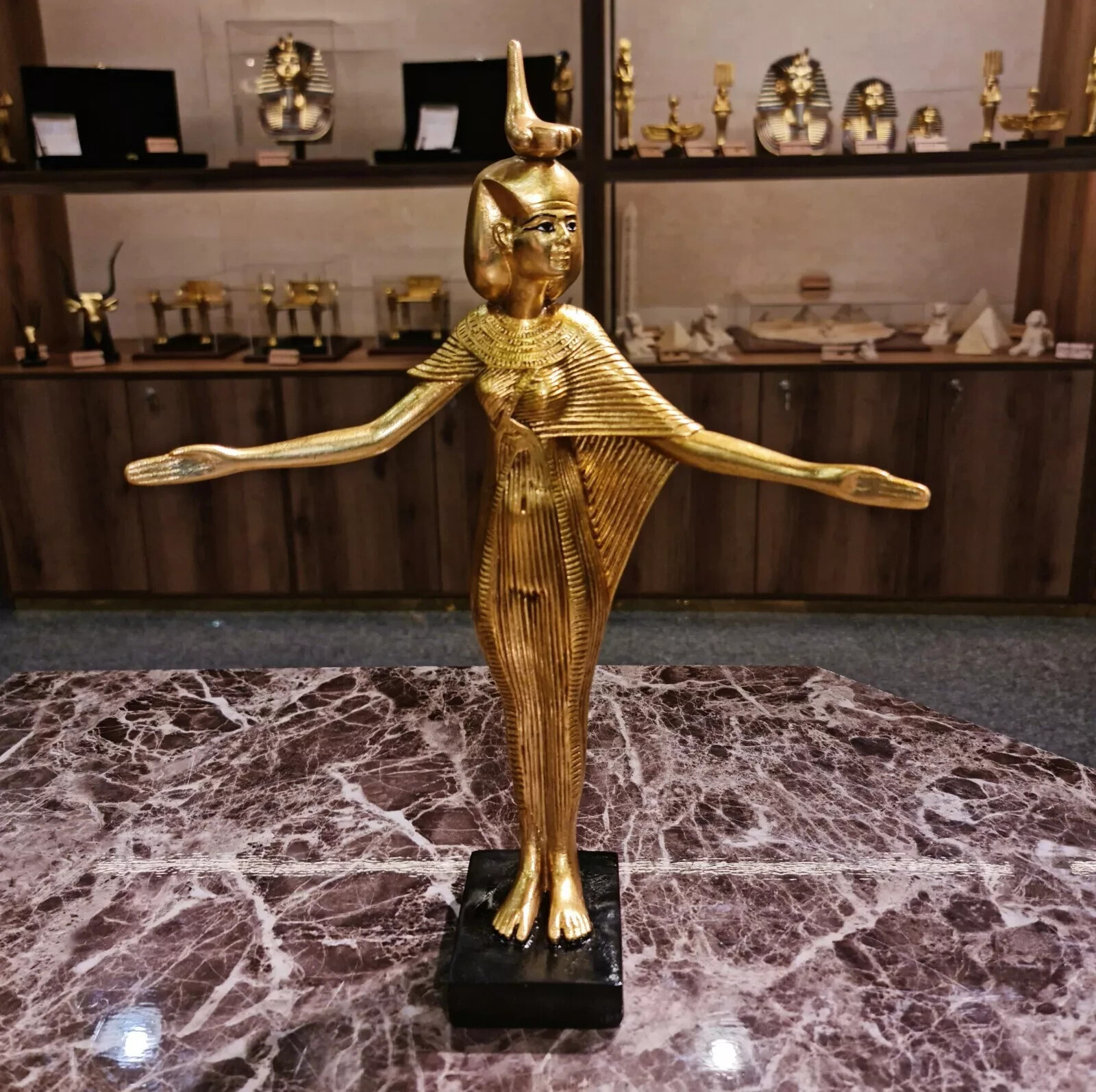 Golden Goddess Selket With Scorpion, Museum Reproduction with Certificate