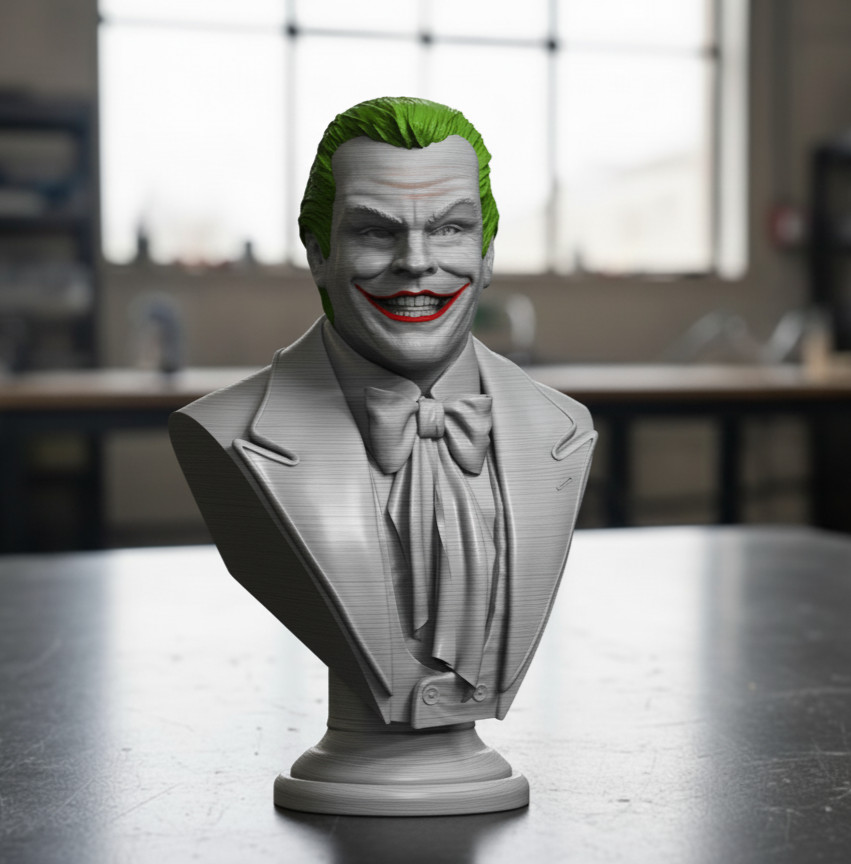 The Joker Batman Movie Bust Figure Large 10″ inch – 3D Printed Figurine Statue