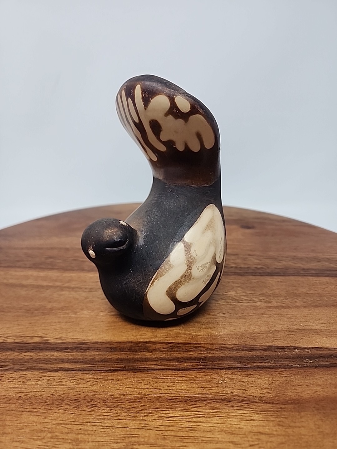 Peruvian FOLK ART Black Tan Partridge Dove Bird Artist SIGNED Ernesto