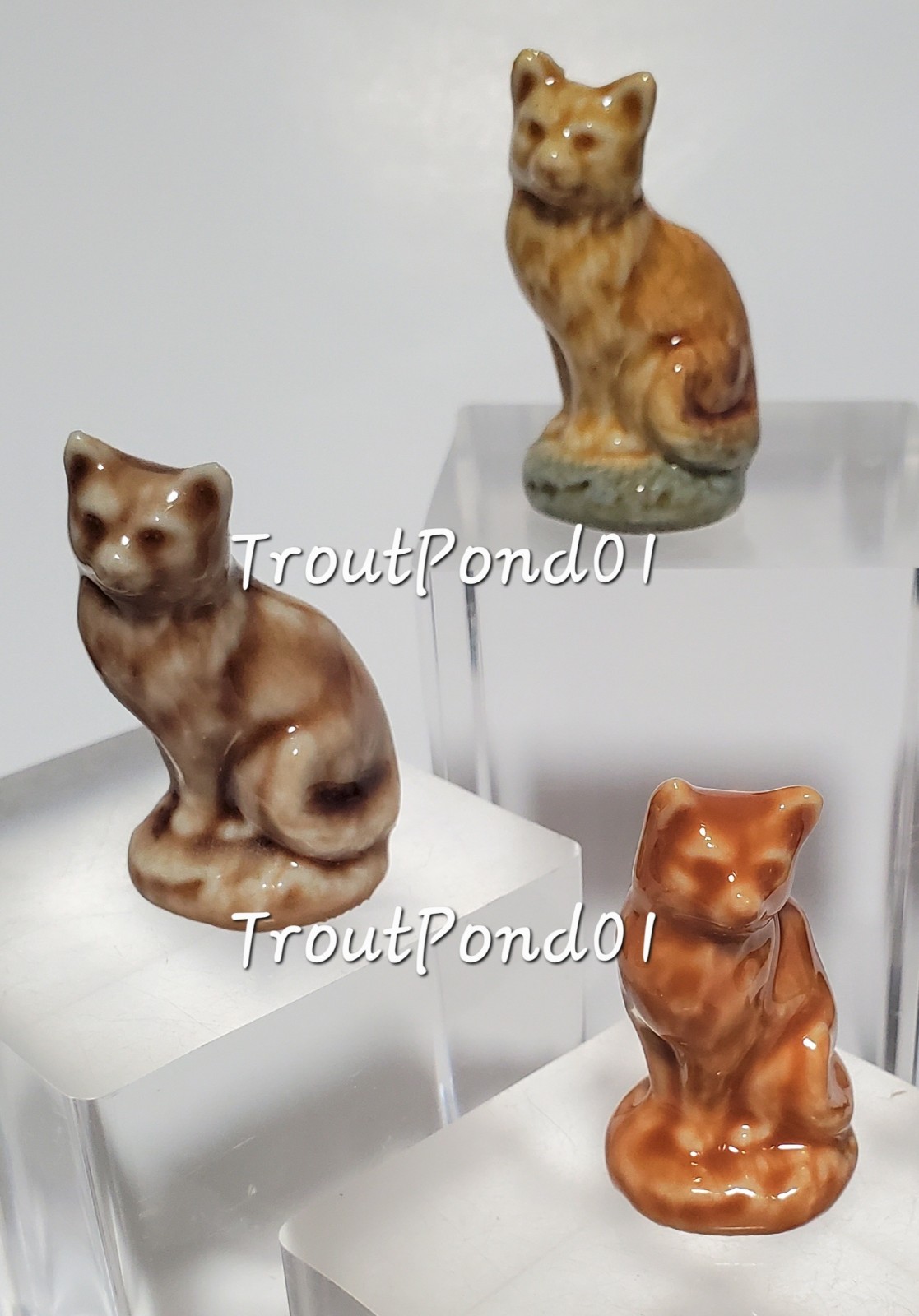 Wade Whimsies Cat Porcelain Figurines RARE Ginger KS Wader LE 1977 #38 Tom Smith