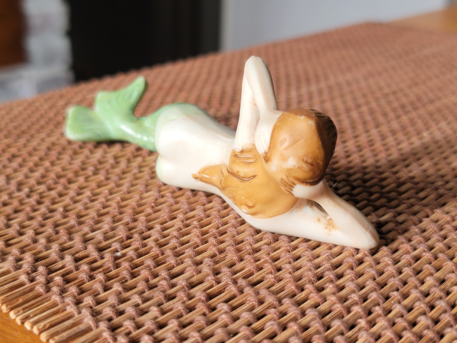 VTG Miniature Porcelain PIN-UP Art MERMAID Figurine Made in JAPAN Hand-Painted