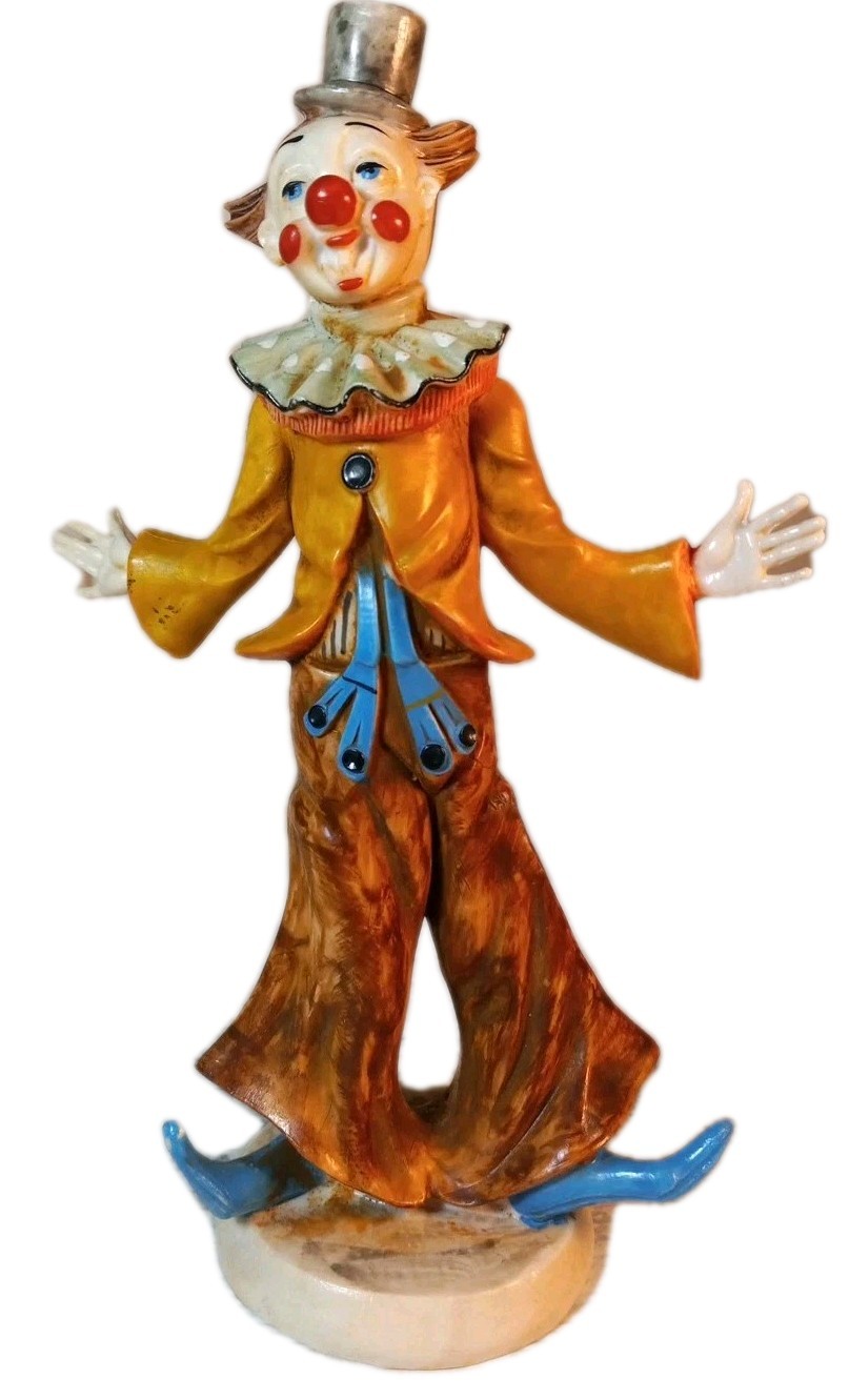 Vintage Fontanini Depose Resin Clown Figurine 7 3/4″ Tall Made in Italy