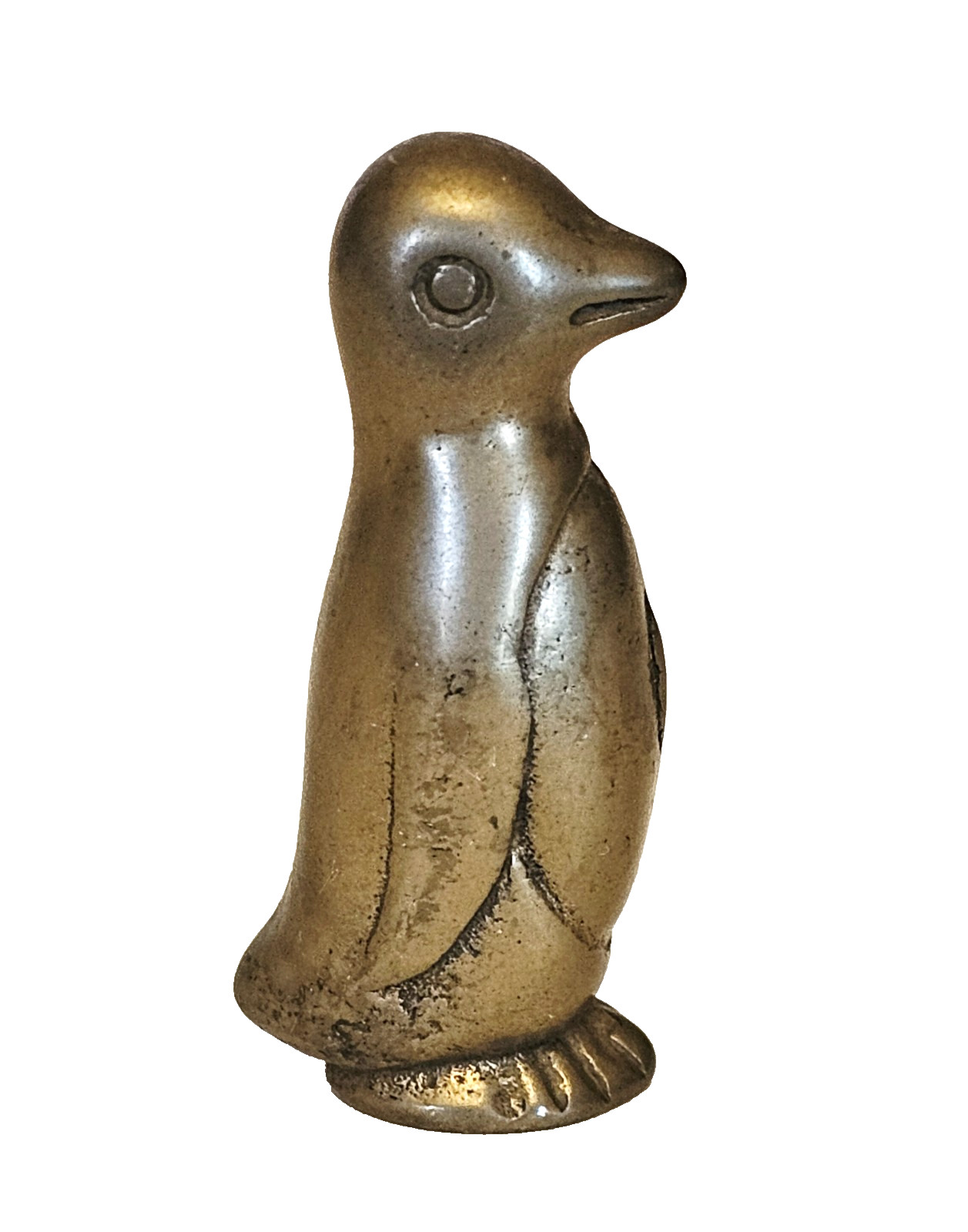 Vintage Brass Penguin Miniature Figure Figurine Sculpture MCM 1.5″ Tall