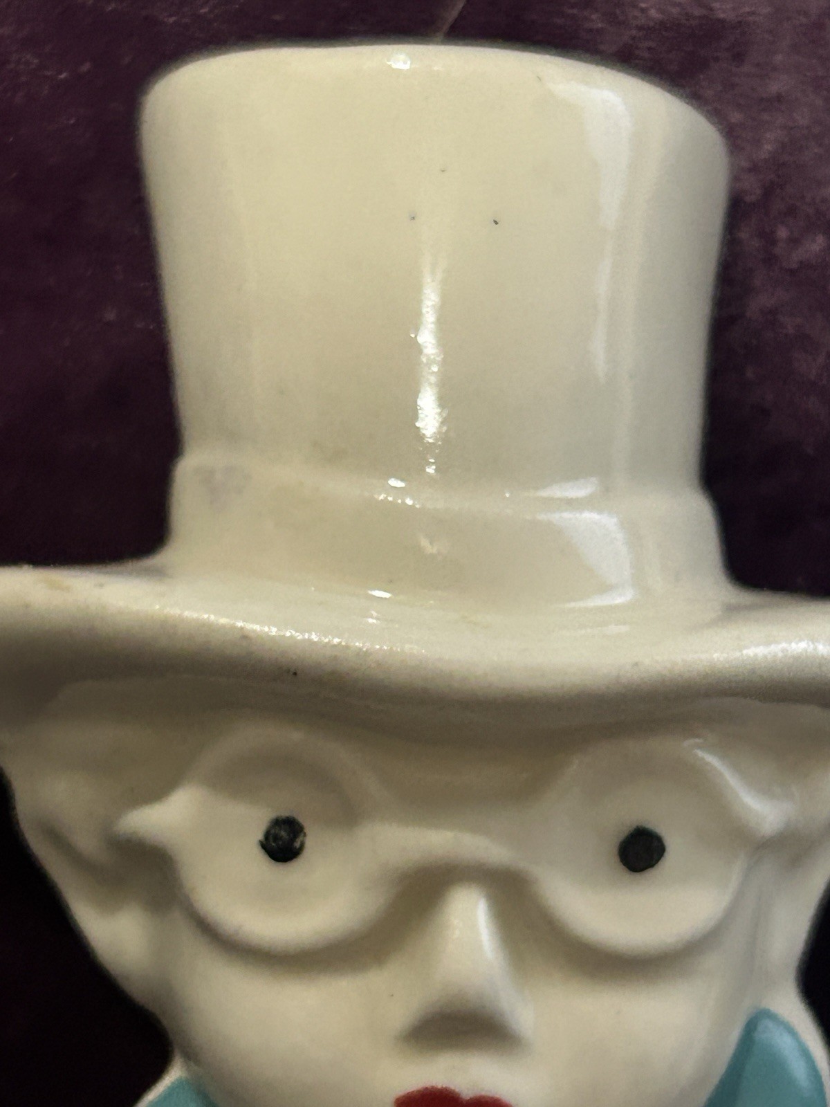 Mid-Century “Dapper Lady” Wall Plaque 3.5″ Petite Maskette Top Hat #73