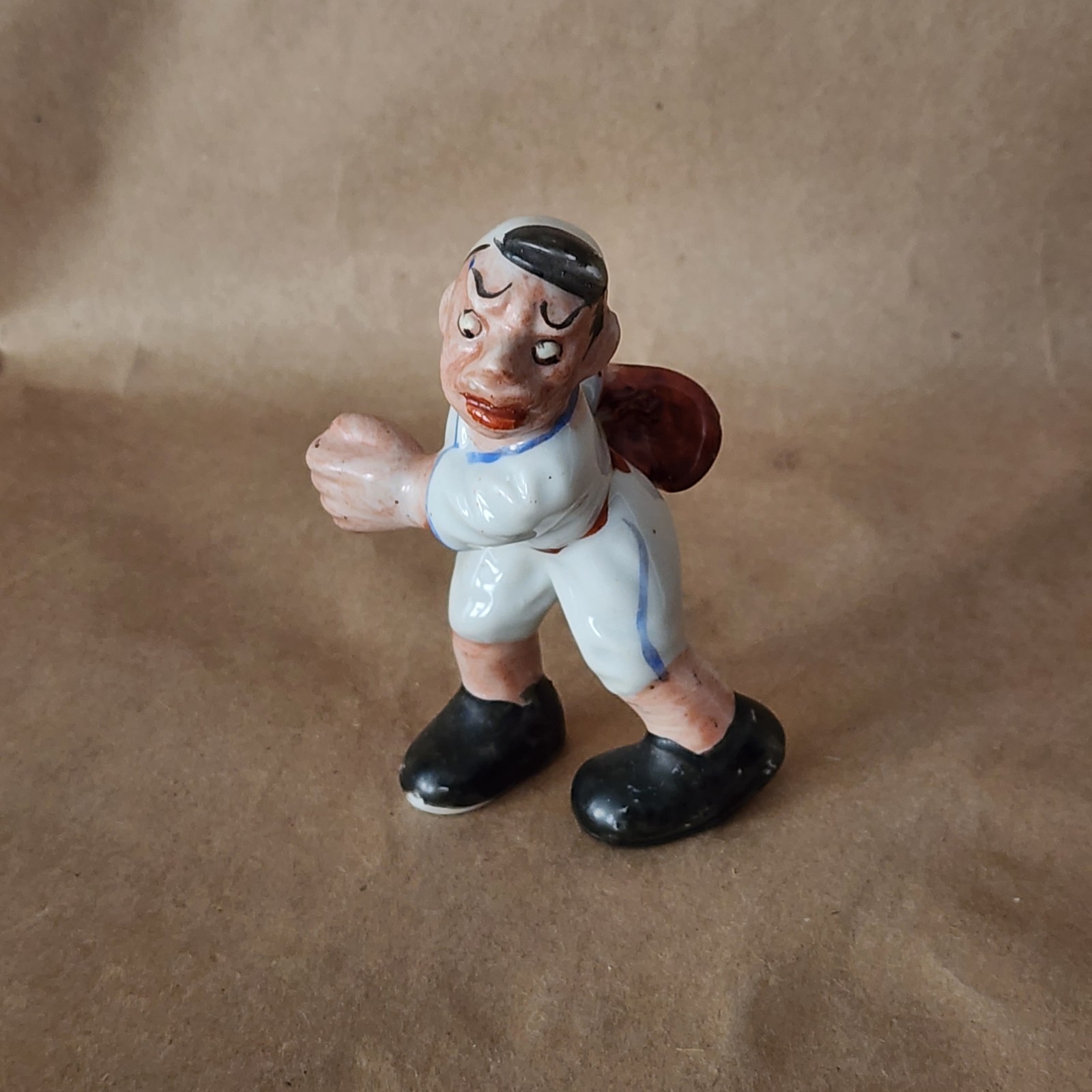 Vntg 40s-50s Lefty Baseball Player Figurine Ceramic Porcelain Hand Painted Japan
