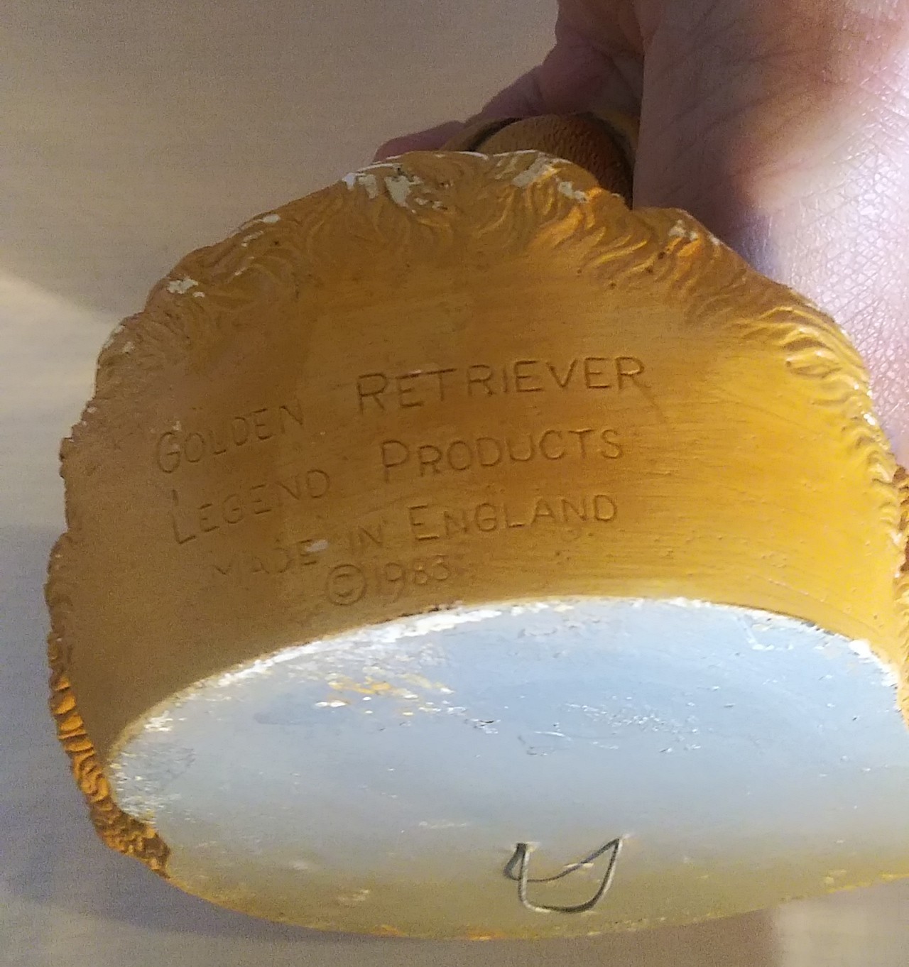 Vintage 1985 Golden Retriever Legend Products Chalkware 3D Wall Plague Rare