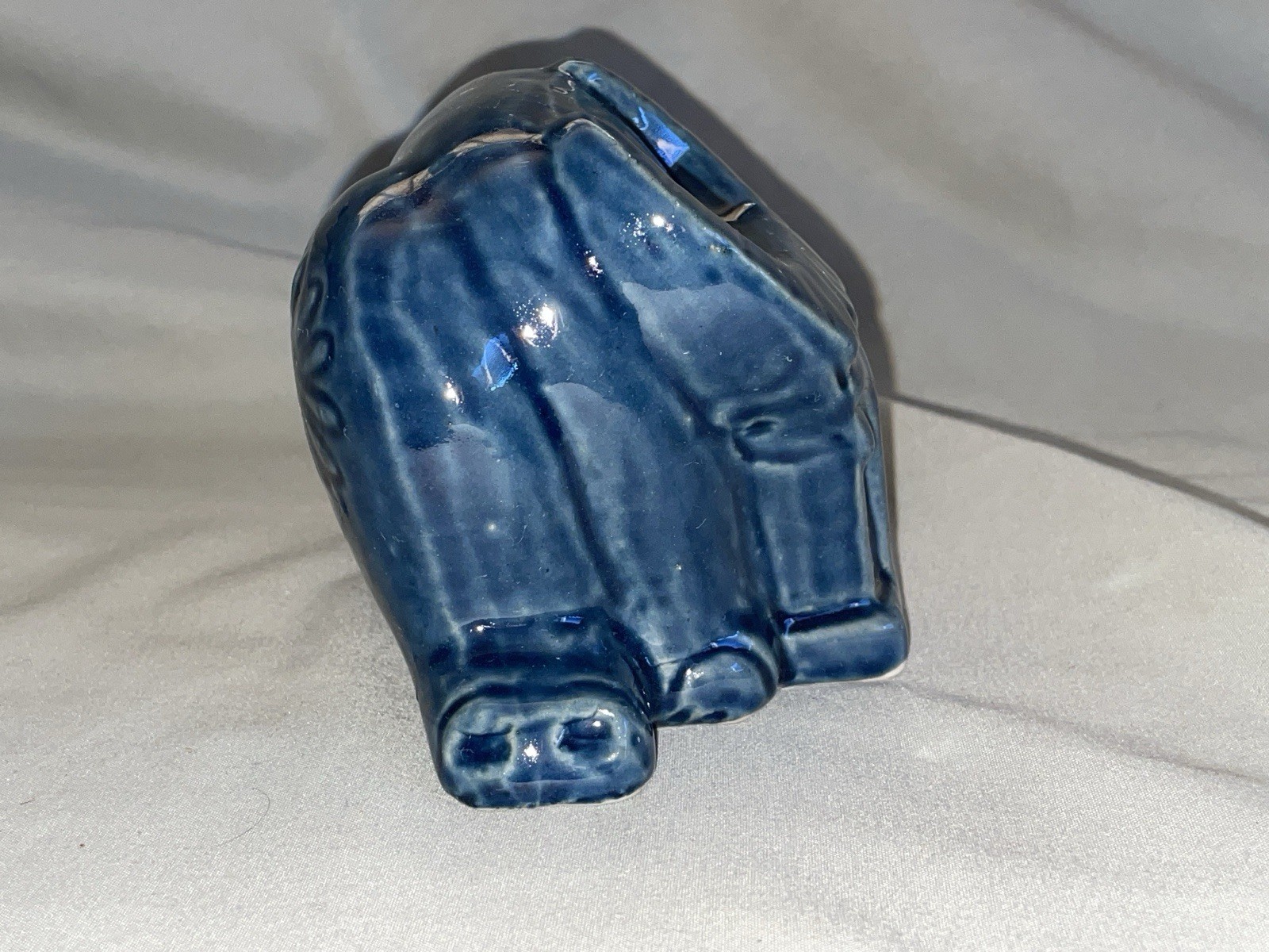 Adorable Vintage 1960’s Flower Power Blue Ram Figurine 4″ H X 5.5″ L X 3.5″ W