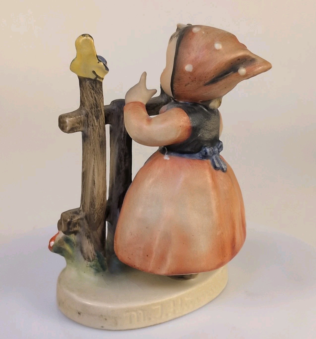 Hummel Signs of Spring 203 2/0 TMK4 Goebel W Germany Girl Fence Bird Figurine