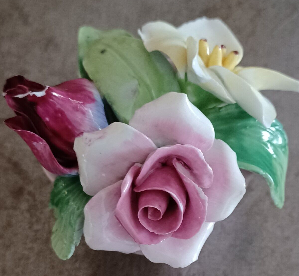 Staffordshire Bone China Flowers Made In England 3.2″ Tall
