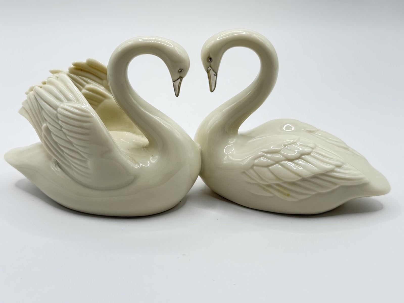 Lenox Forever Yours Swans Figurine Wedding Promises Collection Silver Trim