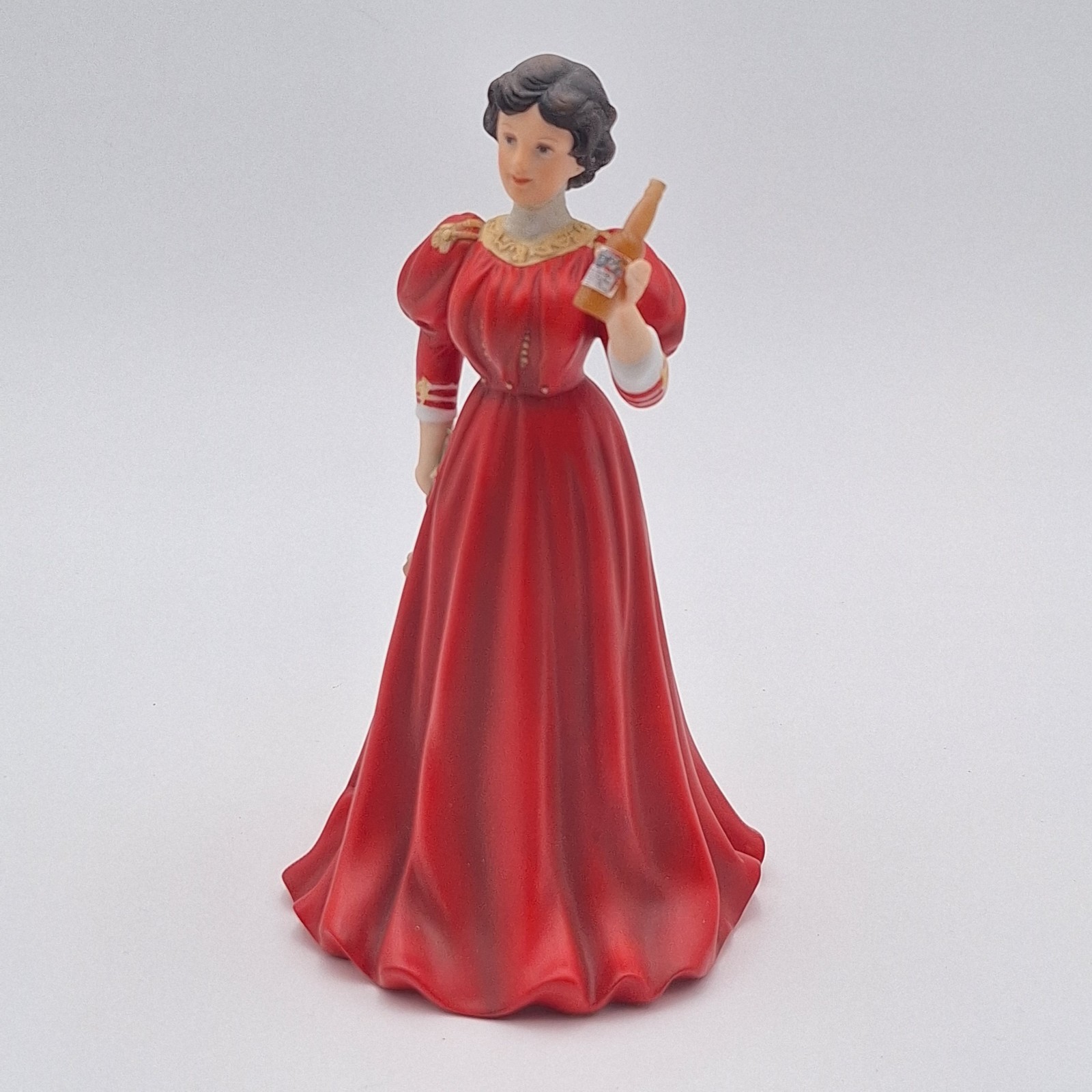 2005 Budweiser Holiday Stein Lady Figurine “1907 Kady” Red Dress F22 #0216