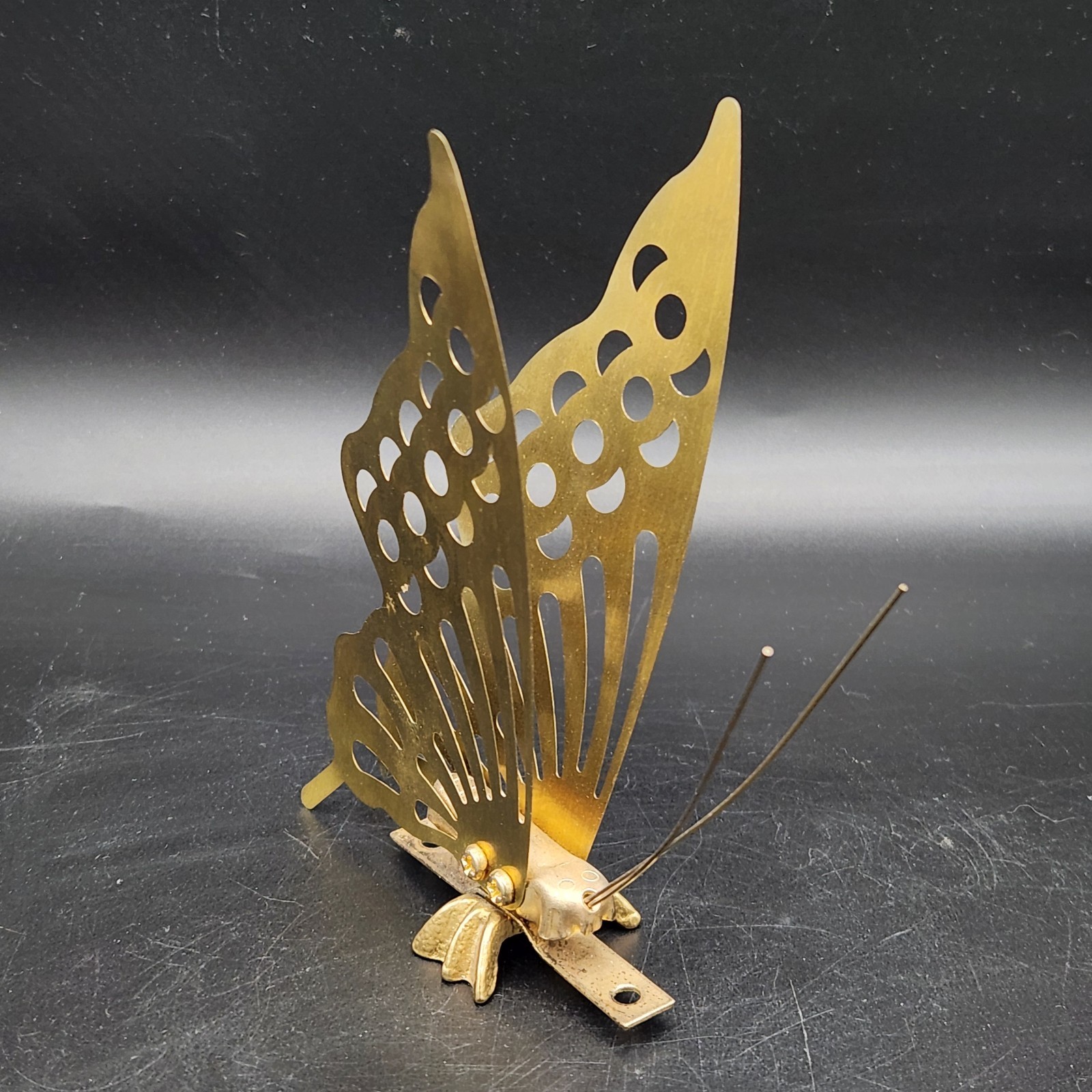 Vintage Ornate Brass Mid Century Free Standing 7.5” Butterfly Sculpture