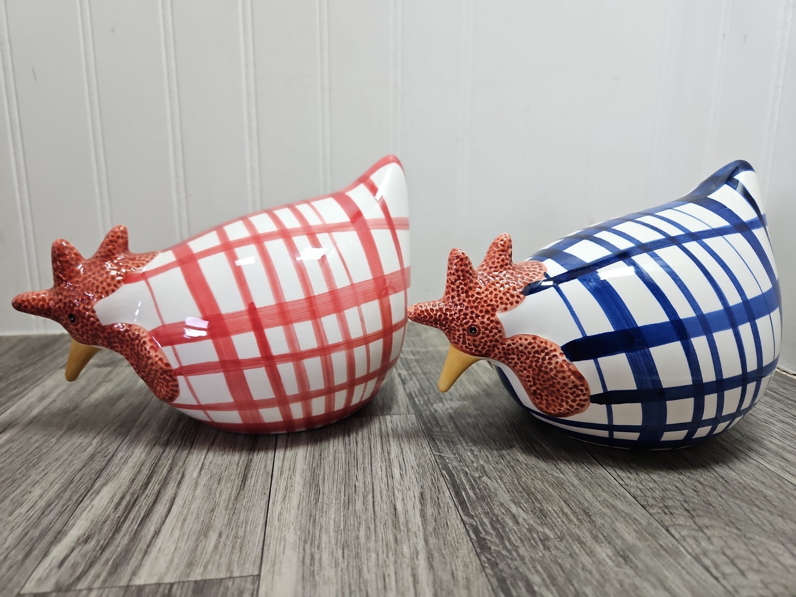 Handpainted Ceramic Hens