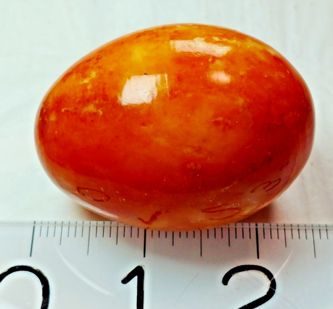 ITALY SOLID QUARTZ MARBLE MULTI COLOR ORANGE EGG