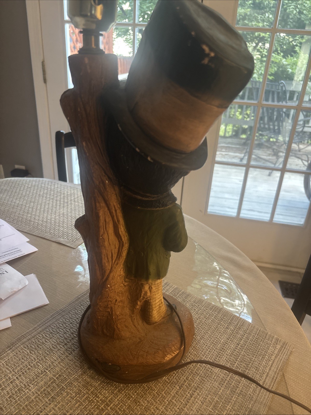 Rare Antique W.C. Fields Chalkware Figure Bar Lamp WORKS Tested Universal