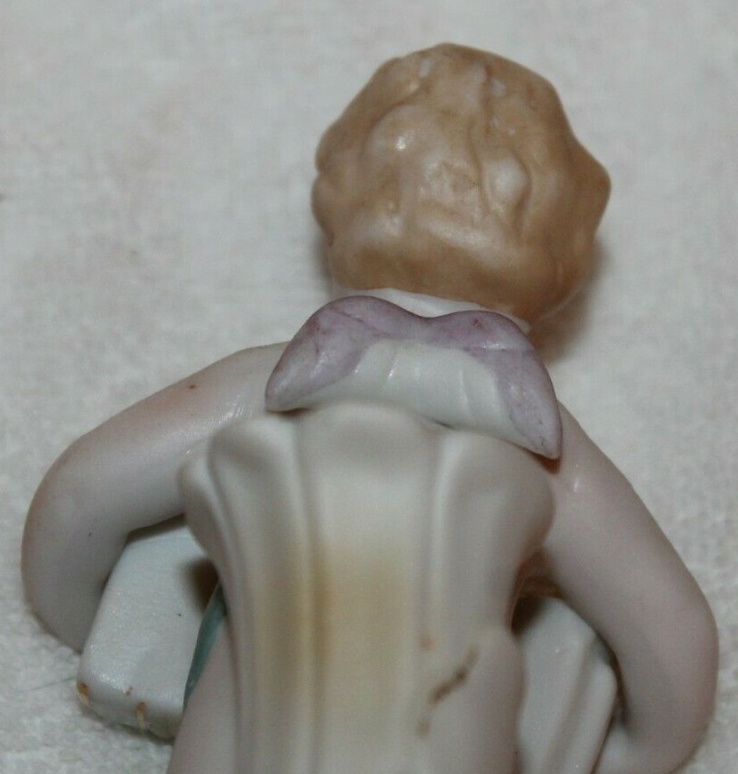 VTG OCCUPIED JAPAN BABY BOY CHERUB PLAYING ACCORDION FIGURINE STATUE CERAMIC