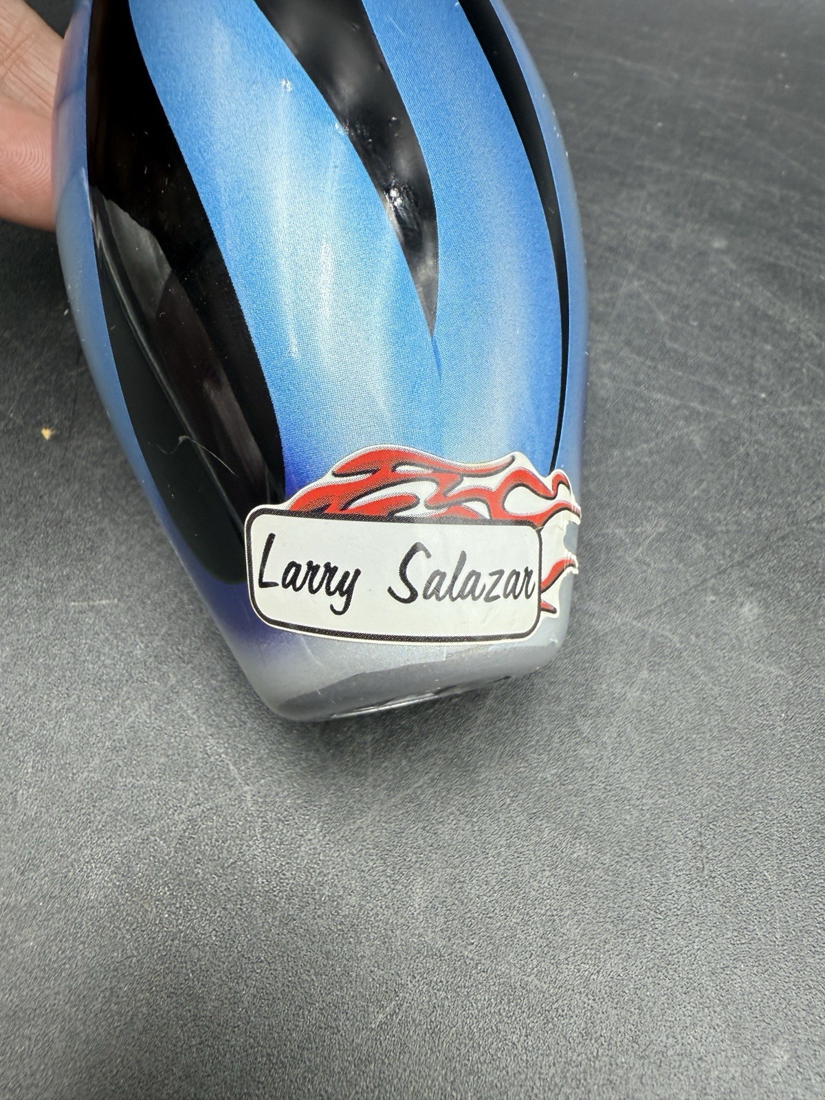 PIN HEAD 7 1/2″ TRIBAL FLAMES Miniature Bowling by L.Salazar Hot Rod Underground