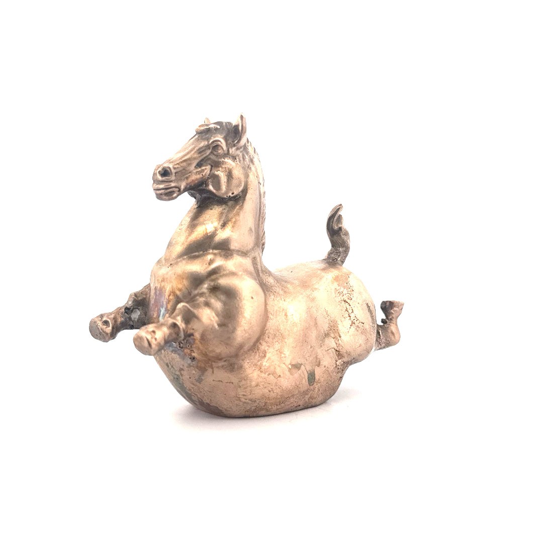 Fat Horse 6 oz | Solid Bronze Statue | Hand Poured | Gold Spartan