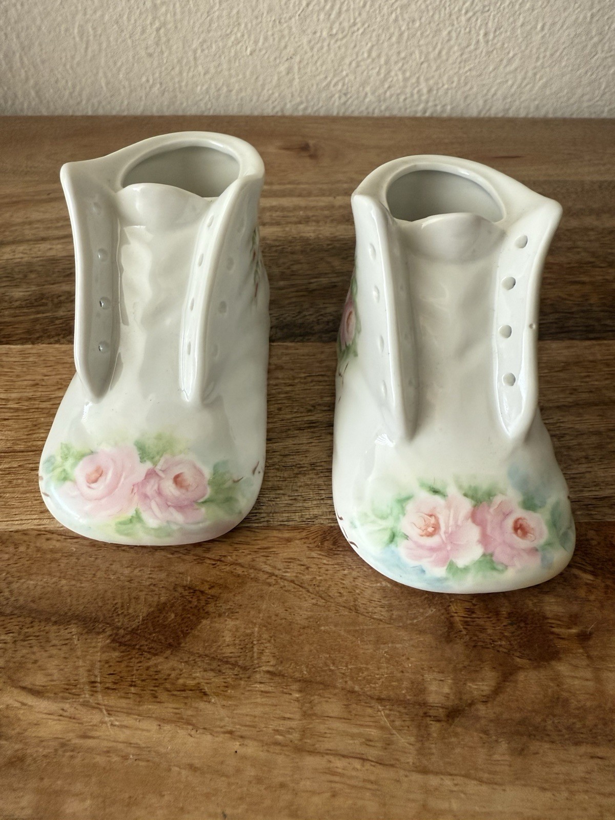 Vintage Hand Painted China Porcelain Baby Shoes