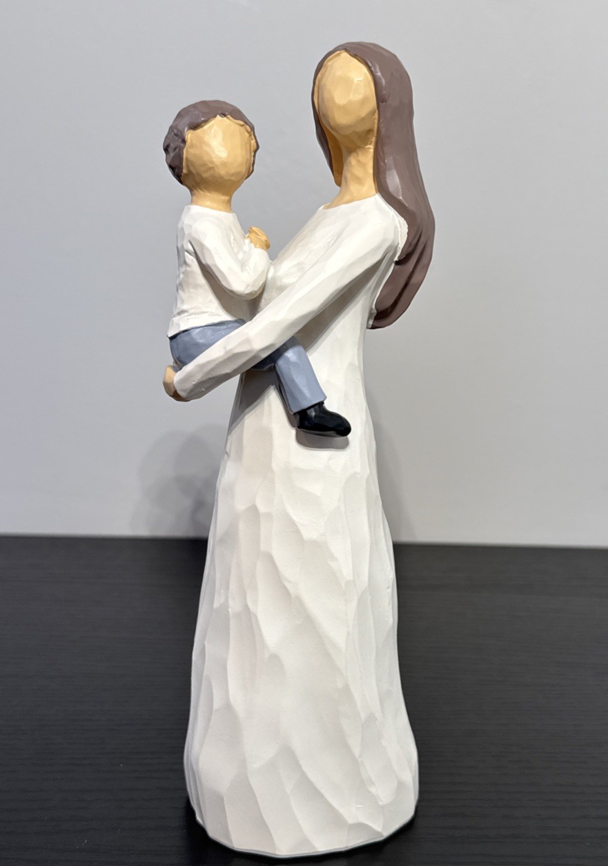 9.25” Resin Mother & Son Statue Mother’s Day Birthday Gift Home Decor