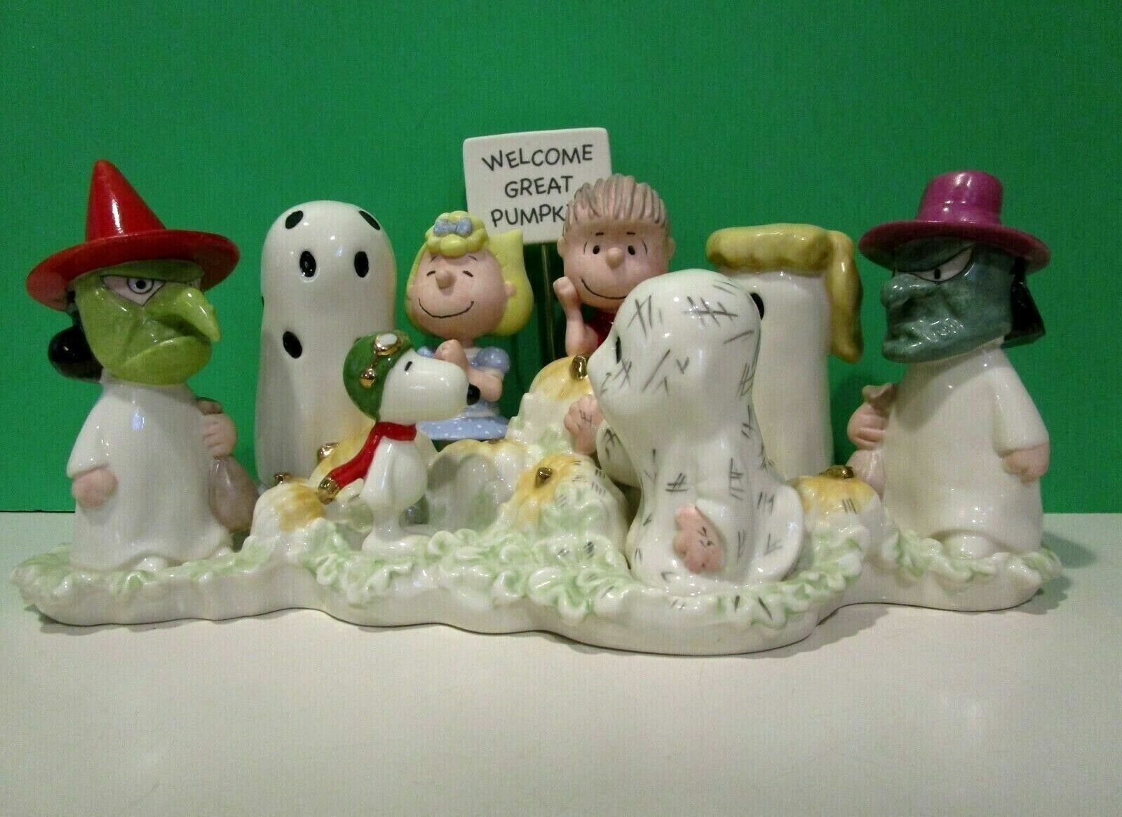 Lenox Peanuts Halloween Welcome Great Pumpkin Figurine Charlie Brown Snoopy NEW