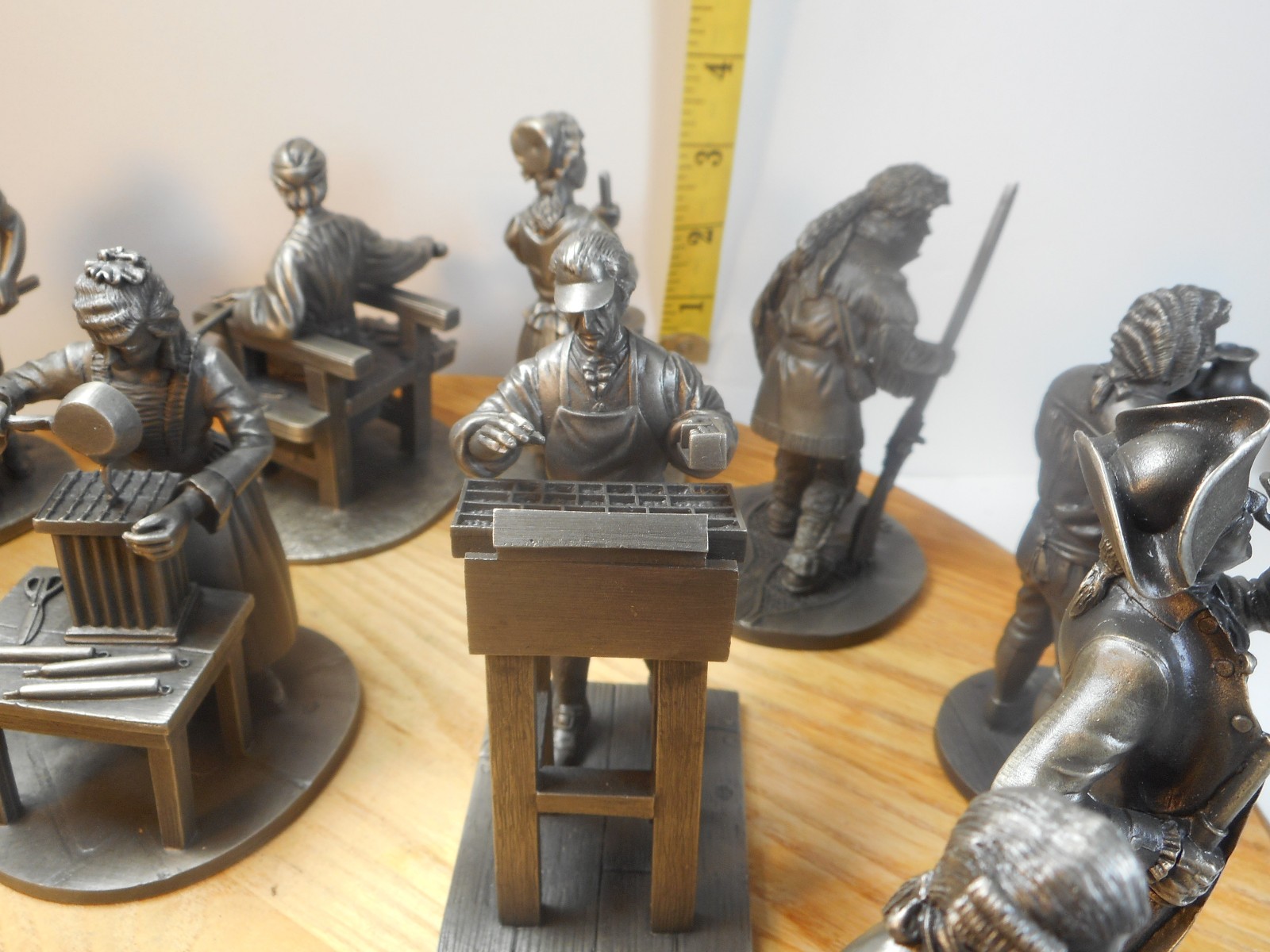 1974 FRANKLIN MINT People of Colonial America Pewter Figurines Complete Set