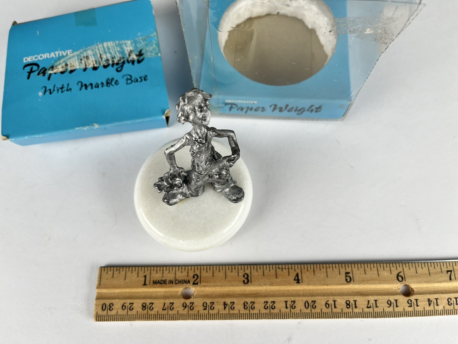 Cast Figurine on Marble Base Paperweight 8 oz.
