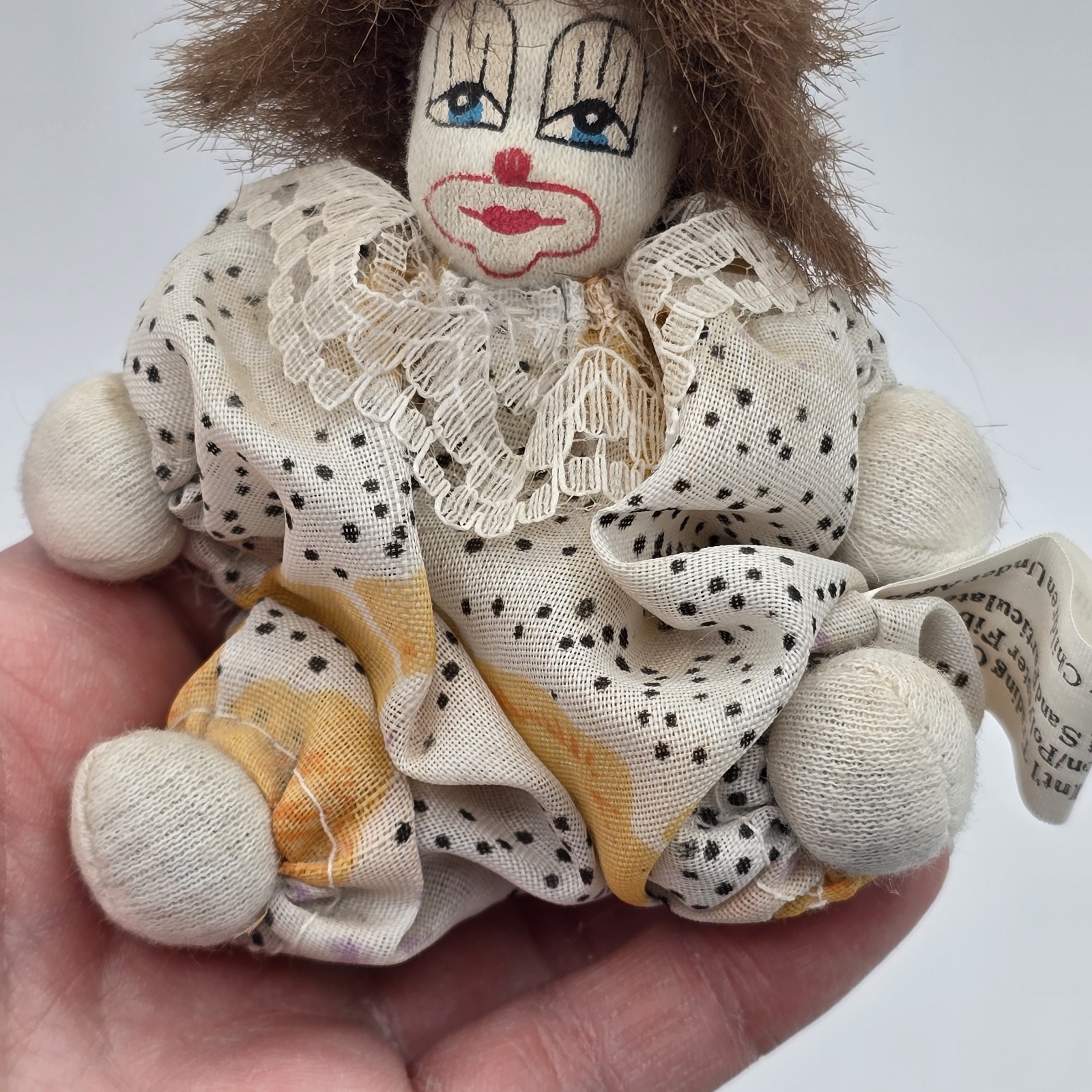 Vintage Shanghai Orient Artex Collectible 4″ Clown Doll Rare Shelf Sitter