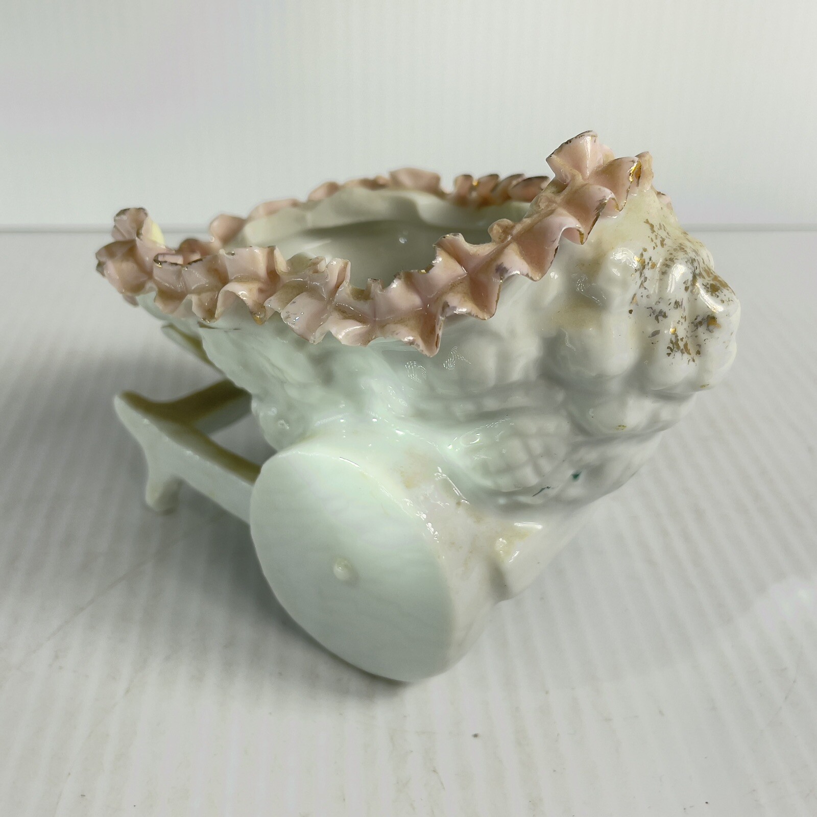 Porcelain Cart With Roses and a little Bird