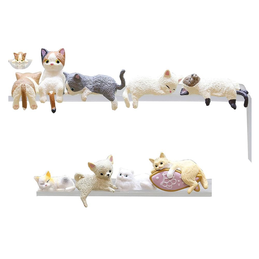 9 Pcs Cute Cat Fingurine Computer Monitor Decor, Mini Lovely Kitty Screen and…