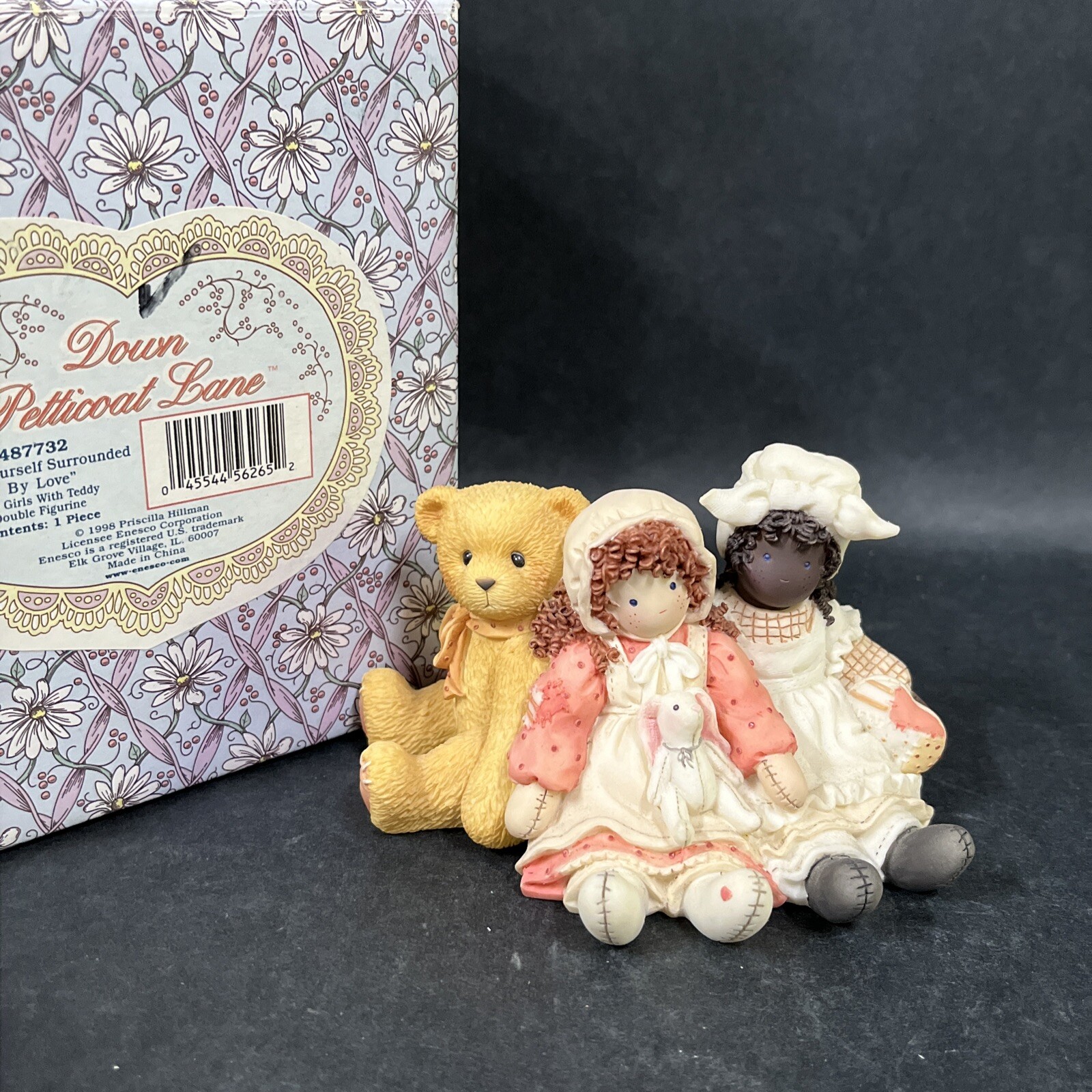 NIB Down Petticoat Lane 2 Girls w/teddy Find Yourself Surrounded By Love 487732