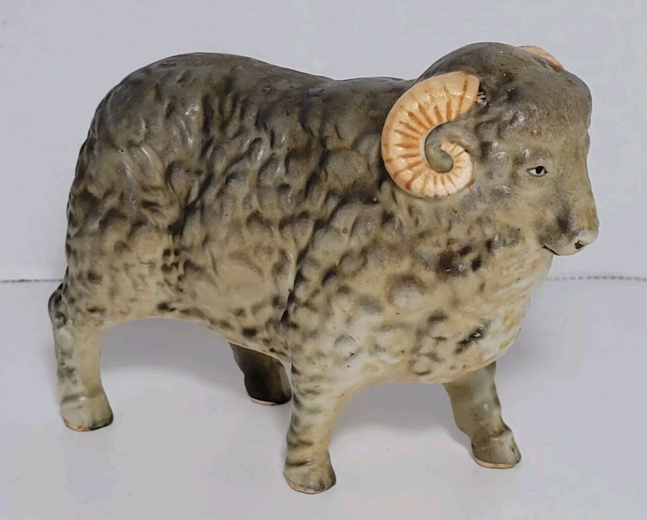 Vintage Ucagco Japan Ceramic Ram Sheep Figurine Collectible