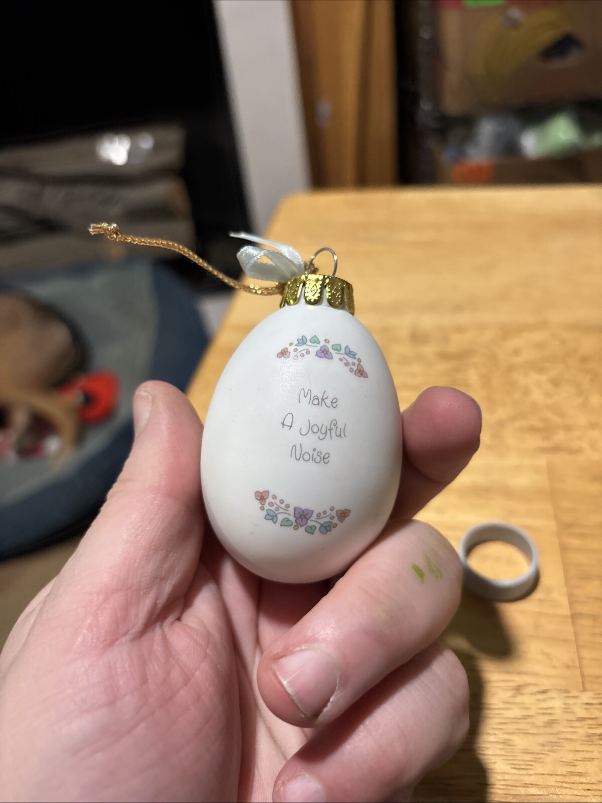 Precious Moments “Make A Joyful Noise” Easter 1993 Porcelain Egg