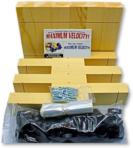 Maximum Velocity Derby Car Kits | Bulk Pack (12) | Pine Block Kits Includes Whee