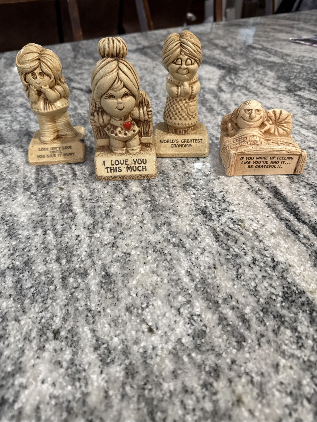4 x Vintage 1970’s Paula Statue Figures for all your odd Occasions Funny