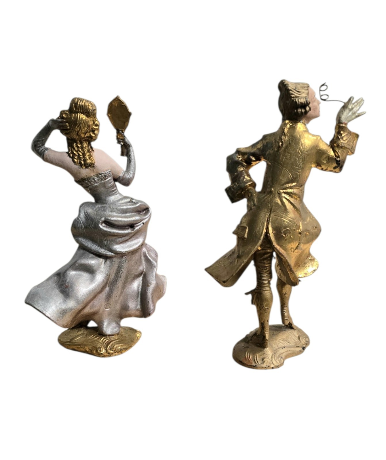 Vintage Pair 18th Century Style Figural Statues – Rococo Man & Woman