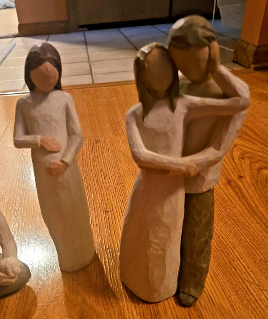 Lot of 3 Willow Tree Family Figurine Mom Dad Baby New Life Cherish Together