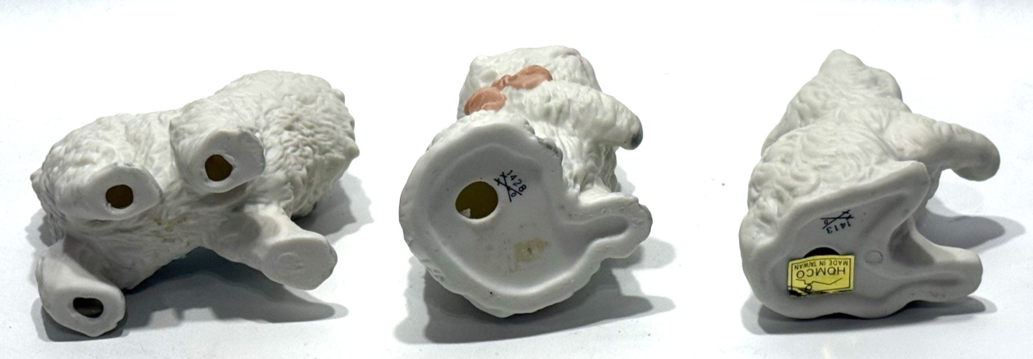 Set of 3 Vintage Homco White Persian Cats Kittens Figurines #1413 , 1428