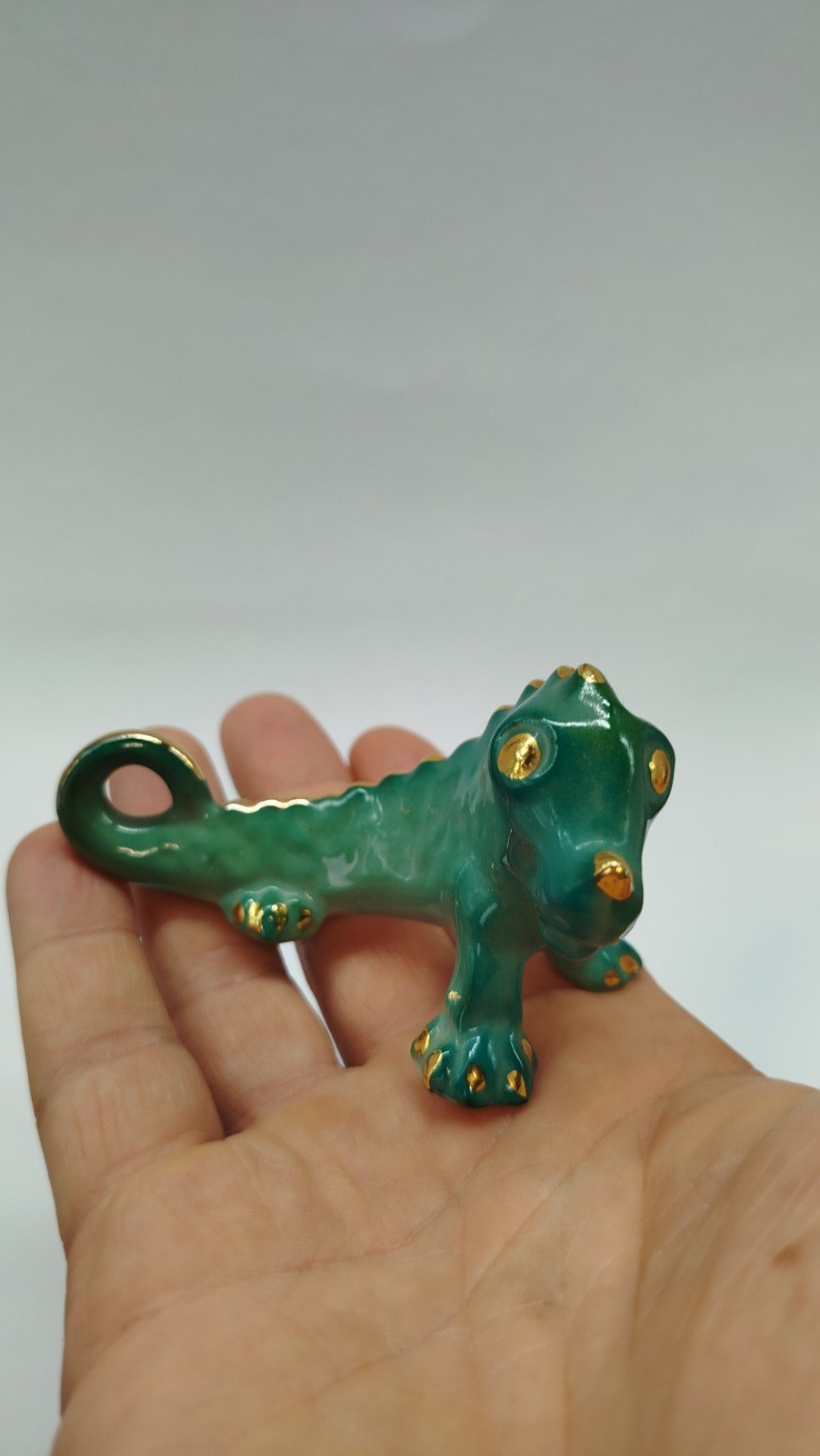 Dragon figurine, Riga. Riga Porcelain Factory, 1980, Soviet Latvia. 5 cm. Grade1