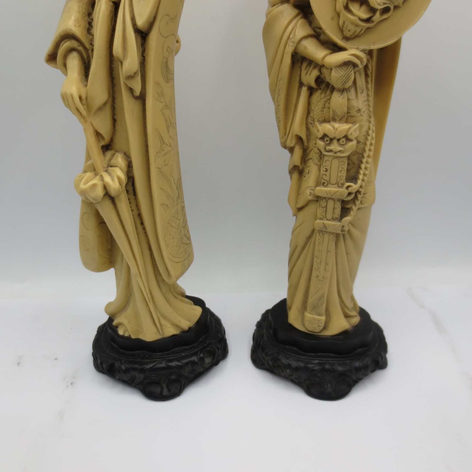 Vintage Asian Chinese Resin Figurine 14” Goddess and Sorcerer Home Decor