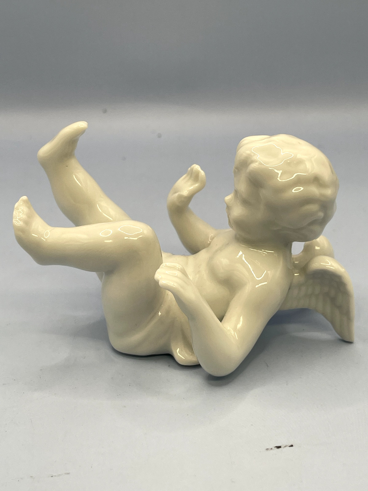 Vtg Fitz & Floyd White Porcelain Tumbling Angel Cherub (x5)Japan See Description
