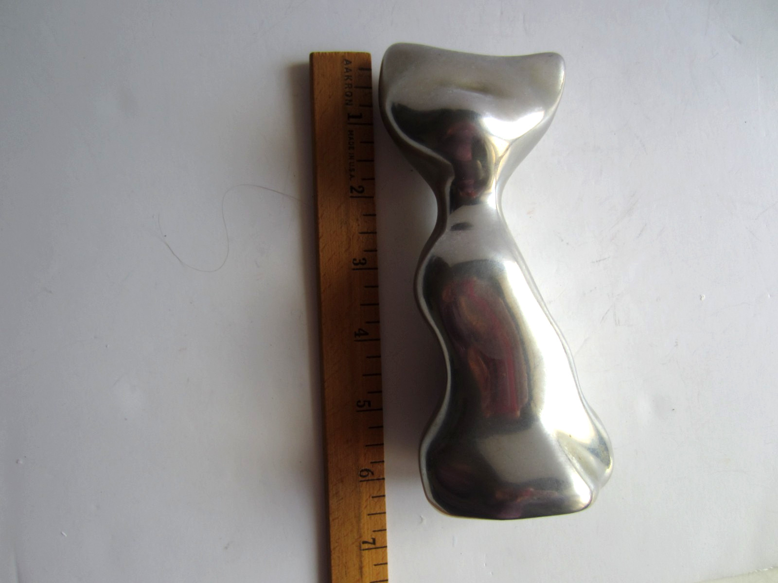 Vintage MCM Silver Tone Metal/Aluminum Cat Figure 6″ Statue Figurine Paperweight