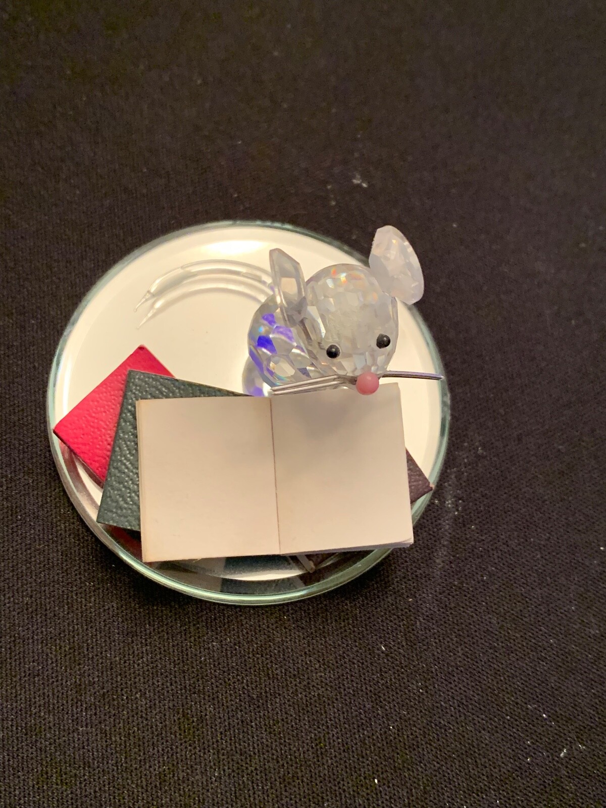 Glass Baron Mouse on mirror with books — Bookmouse