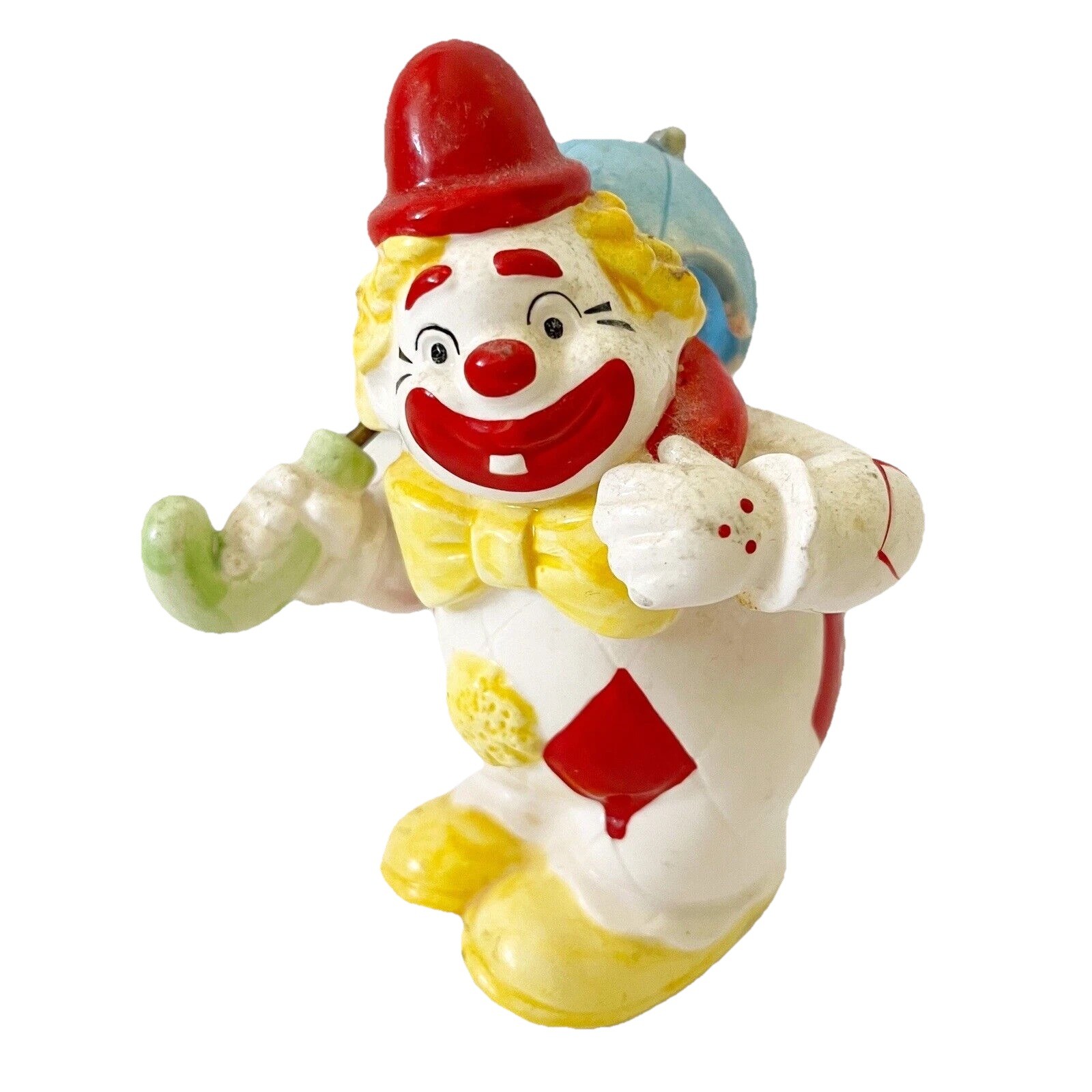 Happy Smiling Ceramic Clown Figurine Willoughby Big Top Banana Umbrella Circus