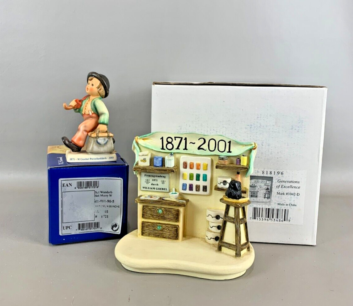 NIB Goebel “GENERATIONS OF EXCELLENCE” And “MERRY WANDERER” Figurine Set