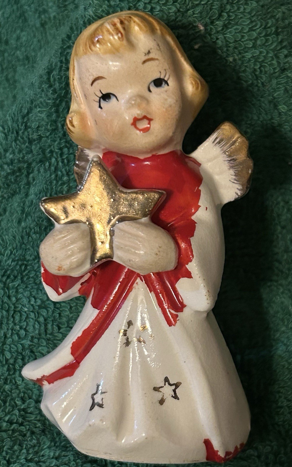 Vintage 1940’s-50’s Japan Christmas Angel Porcelain Figurine with Star